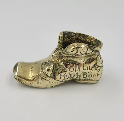 Antique Brass Mouse On Lucky Boot Shoe Match Striker Holder Vesta Ornament 3  • £4.99