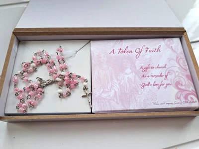 £6.99 • Buy NEW Baby  Girls 1st Rosary - Baptism - First Holy Communion Beads  Gift Present