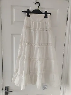 Cream Maxi Skirt From Miss Selfridge Size 4/6 Petite • £10