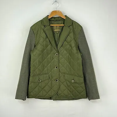 Musto Quilted Jacket Womens 12 Green Short Padded Insulated Lovat Tweed Smart • £55