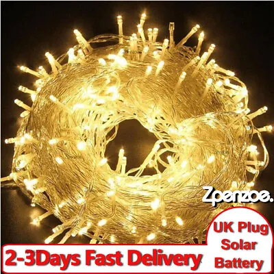 £16.59 • Buy White Christmas Led Fairy Lights Indoor Outdoor Tree String Lights Decorations