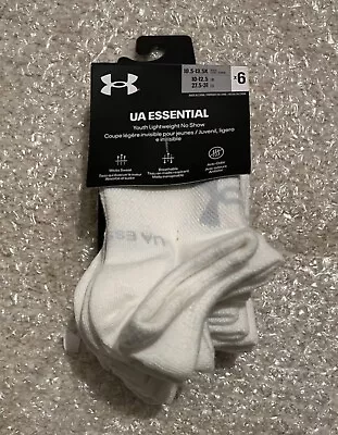 UNDER ARMOUR UA Essential Lightweight No Show Socks 6 Pack Size XS NEW • £11.99