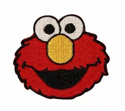 Sesame Street Elmo Character Face 2 1/2  Wide Embroidered Iron On Patch • $4.99