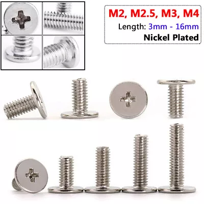 M2 M2.5 M3 M4 Notebook Laptop CM Flat Head Machine Screws Phillips Nickel Plated • £55.19