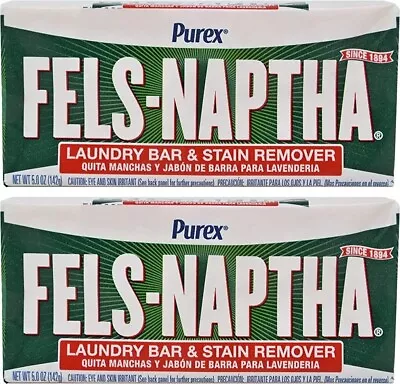 Fels Naptha Heavy Duty Laundry Soap Bar - 5.5 Oz - 2 Pk By Fels Naptha • £11.69