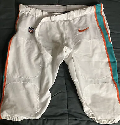 Nike Miami Dolphins Training Facility Cropped Pants & Belt Sz 44 White No Mesh • $17.99