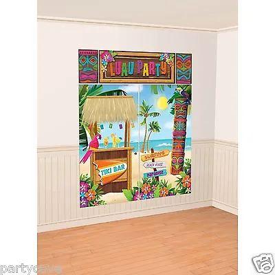 £6.49 • Buy 6FT Hawaiian Beach Luau Tropical Party Tiki Bar Wall Scene Banner Decoration 