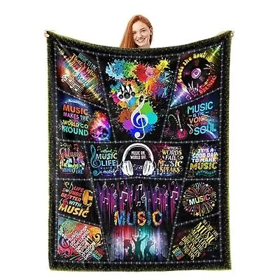 Music Gifts Blanket Music Note Blanket Gifts For Music Lover Music Decor Blan... • $37.44