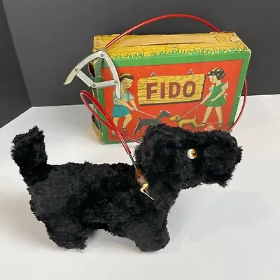 Vintage Alps Fido Mechanical Walking Dog & House With Box - Japan 1955 • $75