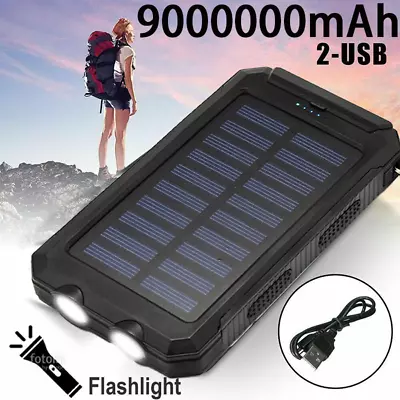 9000000mah Power Bank 2 USB Charger Battery Pack For Heated Vest Jacket Gilet 5V • £15.79