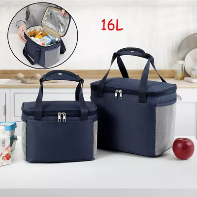 Large Thermal Insulated Lunch Bag Cool Bag Picnic Adult Kids Food Storage Box • £6.98