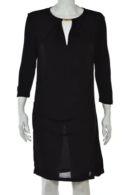Vanessa Bruno Womens Dress Size S Black Solid Sheath Knee Length 3/4 Sleeve • $29.99