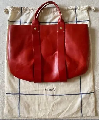 Claire Vivier Genuine Leather Tote Bag Red Used • $455