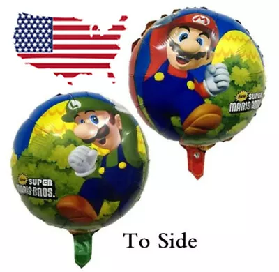 5 Pcs Super Mario Bros Brothers 18  Foil Helium Balloon Birthday Party FAST USA • $9.87