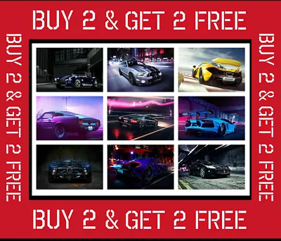 60 Super Car Posters Prints To Choose From Speed Racing Images Wall Art Size A4 • £8.95