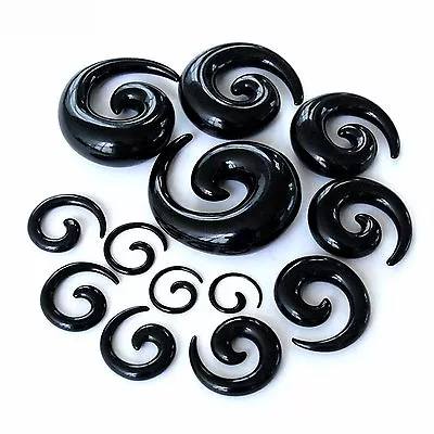 £2.25 • Buy Black Acrylic Spiral Ear Plug Stretcher 5mm