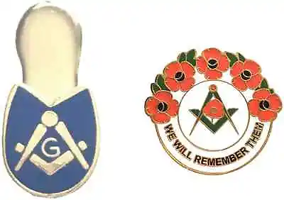 £8.99 • Buy Masonic Slipper Badge And Masonic We Will Remember Enamel Badge