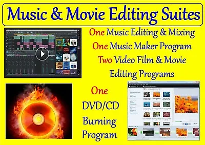 Music Production & Editing Software 5 PROGRAM DVD Includes DVD CD Burning Suite • £4.90