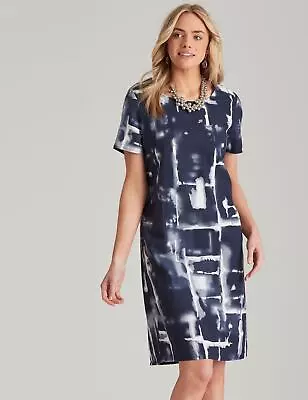$25.19 • Buy Noni B Linen Abstract Dress Womens Clothing  Dresses Shift