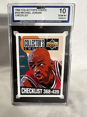 1994 Collector's Choice #420 Michael Jordan 10 Gem Mint • $61.99