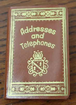 Vintage 1950s Miniature Vinyl Address Brown Book W/ Alphabetical Tabs - Japan • $9.99