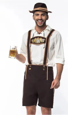 £12.99 • Buy Mens Bavarian Lederhosen German Oktoberfest Costume Beer Guy Fancy Dress