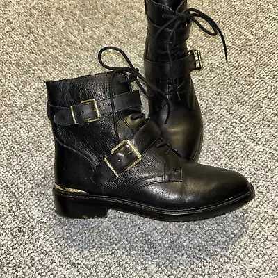 Vince Camuto Tokode Black Leather Ankle Boots Booties Womens Size 8/8.5M Sale • $40