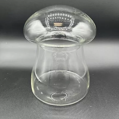 Vtg. Libbey 7 3/4”Clear Glass Mushroom Terrarium Apothecary Bubble Lid Jar W Lid • $40