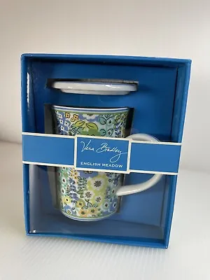 Vera Bradley Porcelain Cup With Lid English Meadow New In Gift Box • $24.50