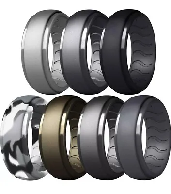 Breathable Silicone Wedding Ring  Rubber Band Working Man Pack Of 7. Size 11 • $9.09