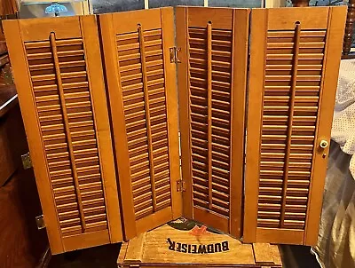 (8) Vintage Wood Louvered Plantation Window Shutters With Original Hardware • $450