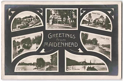 Maidenhead Multiview - Early Real Photo Postcard K28 • £3.45