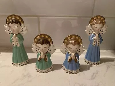 4 Praying Christmas Angels~ Vintage 1960s~ 2 Blue ~ 2 Green~ Excellent Condition • $17.99