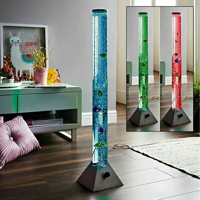 £60.99 • Buy Colour Changing LED Novelty Aquarium Sensory Bubble Fish Water Tube Floor Lamp 