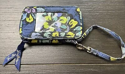 Vera Bradley Indigo Pop Wallet Wristlet ID Holder Case Floral Blue Retired NWT • $14.99