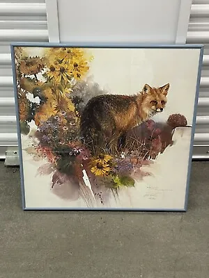 RARE Morten Solberg  Garden Visitor  Red Fox Lithograph Signed Print”22x 22  AWS • $495