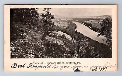 Milford PA-Pennsylvania View Of Delaware River C1908 Vintage Souvenir Postcard • $7.99