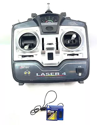 Hitec Laser 4 FM Transmitter Airplane Radio Control System Fit Tamiya 1/16 Tank • £69.99