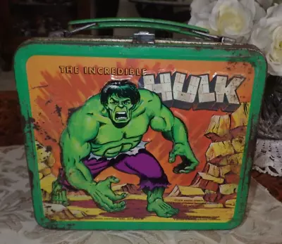 Vintage Aladdin Incredible Hulk Lunch Box  1978 Marvel Comics Metal NO Thermos • $43.99