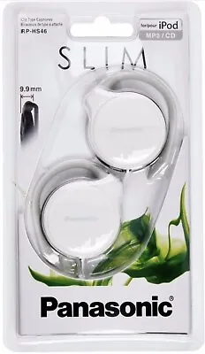 £8.49 • Buy Panasonic RP-HS46E-W  White Slim Clip On Mp3 Steteo Head & EarPhones GENUINE NEW