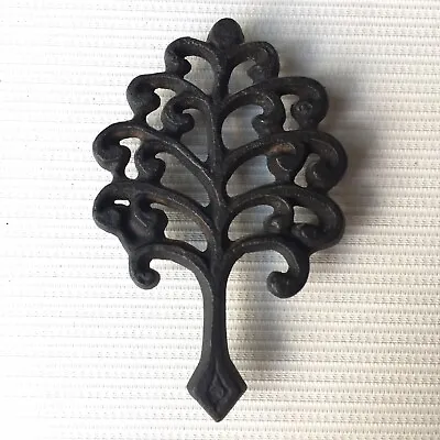 Small Cast Iron Metal Trivet Footed Spoon Rest Tree Of Life Ornate Decor Vintage • $7.99