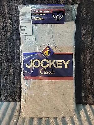 NOS Jockey Classic Low Rise Brief Mens Size 34 Grey Vtg Lo 100% Cotton  • $14.99