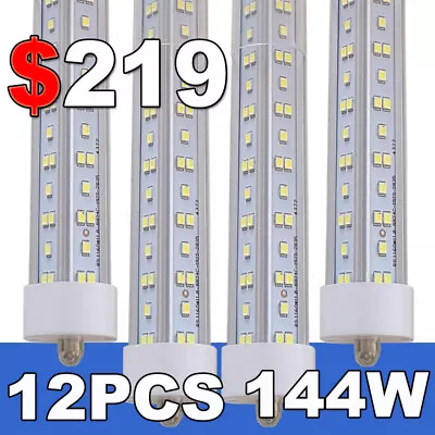 12 Pack 8FOOT 144W LED Tube Light FA8 Single Pin 8FT T8 Shop Light Bulb 6500K • $219