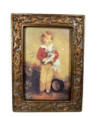 Vintage Master Simpson Framed Print 4”x6” Boy With Dog • $19.99