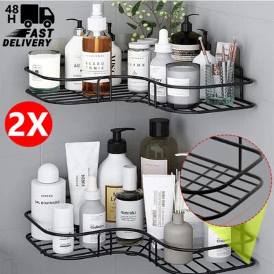 £6.88 • Buy 2Pcs Corner Shower Caddy Bathroom Storage Shelf Rack Basket Organiser Tidy Tray