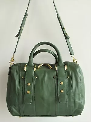  ZAC POSEN Z Spoke Gorgeous $550 Get Happy Forest Green Leather Convertible Bag • $179.99