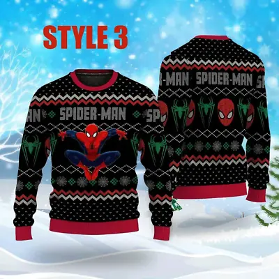 $43.19 • Buy Superheroes Movie Spiderman Ugly Christmas Premium Sweater 3D Printed