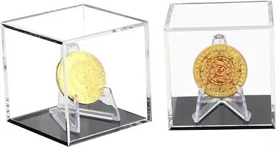 Open Box Acrylic Coins Trophy Medal Display Case Box With Mini Acrylic Easel. • $8.39