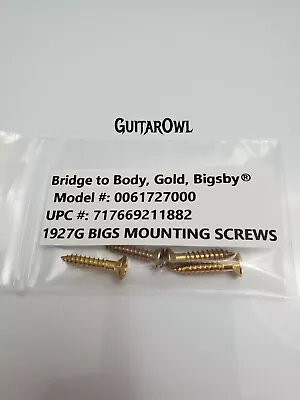 Gretsch Guitar Bigsby Gold 1927G Bridge To Body Mounting Screws 0061727000 4 Pcs • $12.99