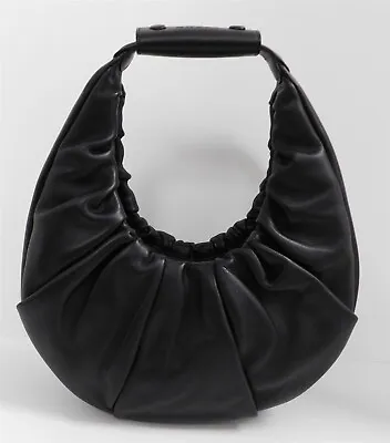 Staud Black Leather Crescent Moon Shoulder Bag • $249.99